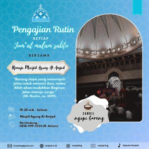 Remaja Majid Agung Al-Amjad ( Ramjad ) Giat Pengajian Rutin Setiap Malam Sabtu